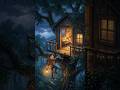 ☔😱Sudden Heavy Rain in a Cozy Treehouse  | Ghibli Style ASMR Thunderstorm ⛈️ 🌿