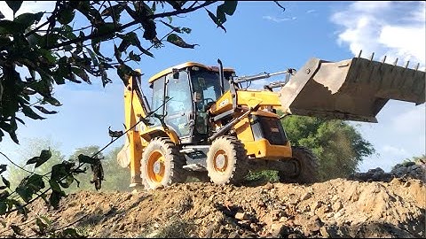 JCB Video ! JCB Backhoe 3DX Machine Making A Bridge Foundation - JCB New Stunt