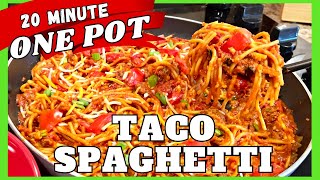 Transform Taco Tuesday with ONE POT TACO SPAGHETTI in 20 min - EASY!