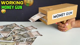 How to make Money Gun from cardboard | cash shooting gun | DIY cash cannon | Best school project screenshot 4