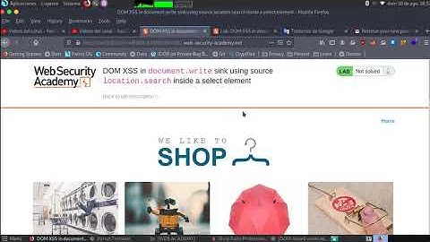 DOM XSS in document.write sink using source location.search inside a select element