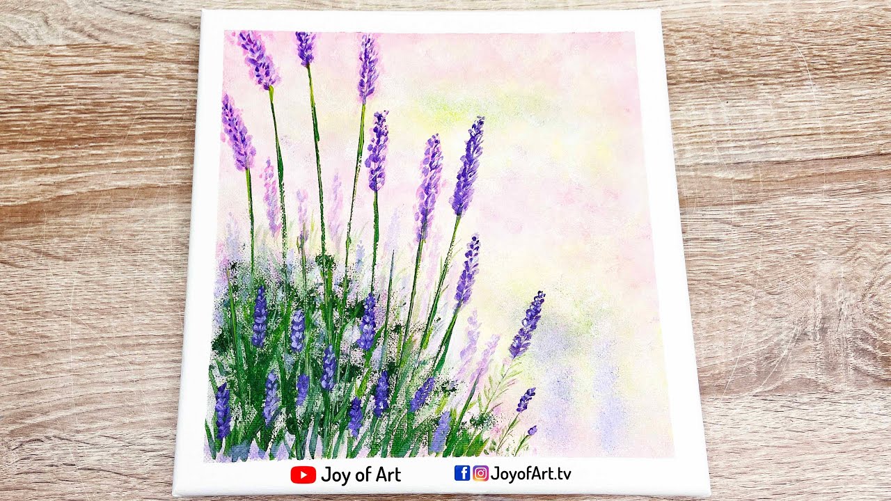 Lavender  Easy Acrylic Painting for Beginners  Joy of Art #12