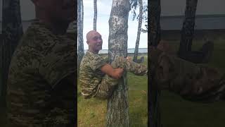 Soldiers Set Up a Prank for their Comrade Leaving Him Stuck Holding a Tree