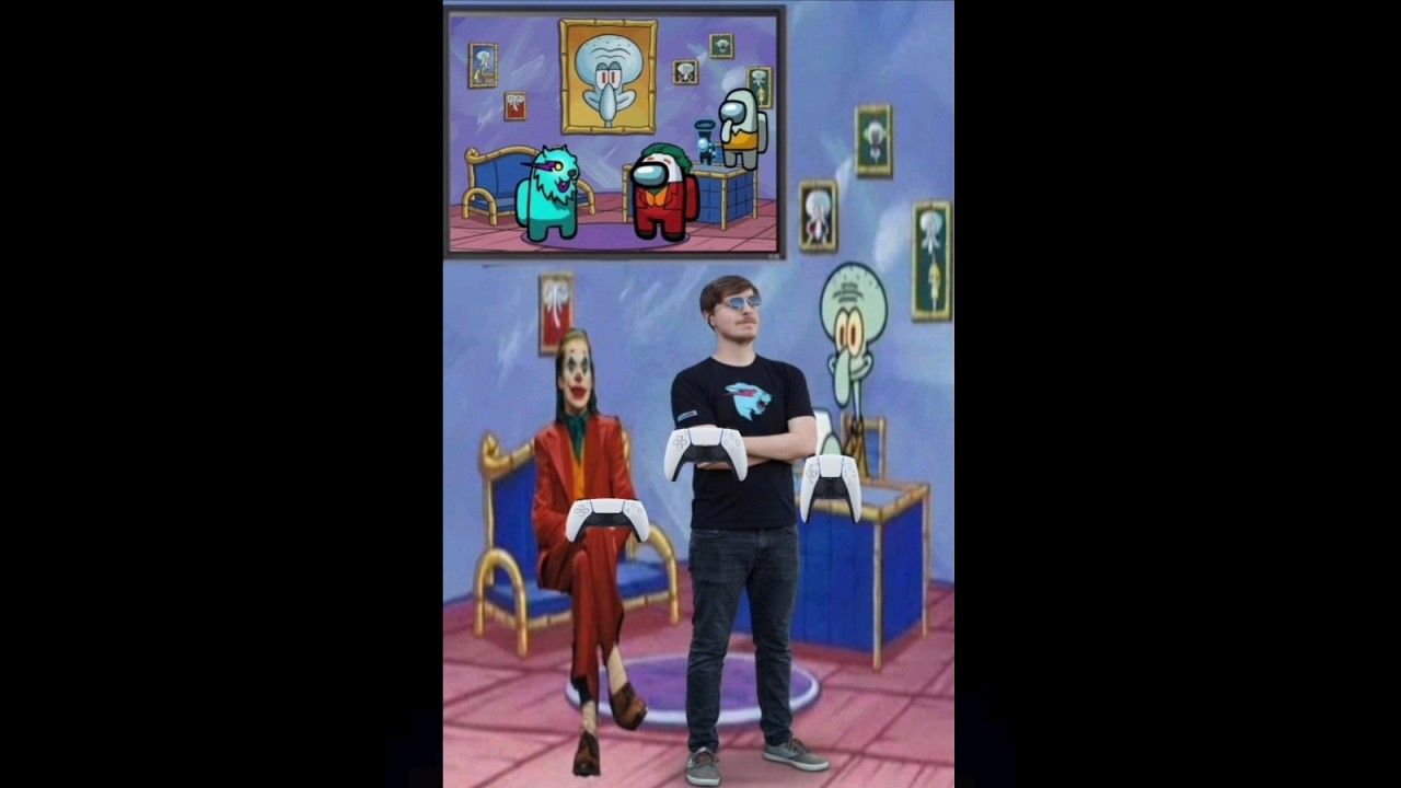 Mr. Beast vs Joker & Squidward in Among Us #shorts #mrbeast #joker