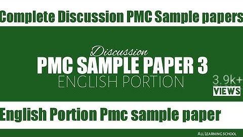 pmc sample paper 3 | English | key and explanation