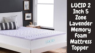Lucid 5 Zone Lavender Memory Foam Mattress Topper Queen
