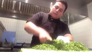 Cutting Cilantro At Chipotle