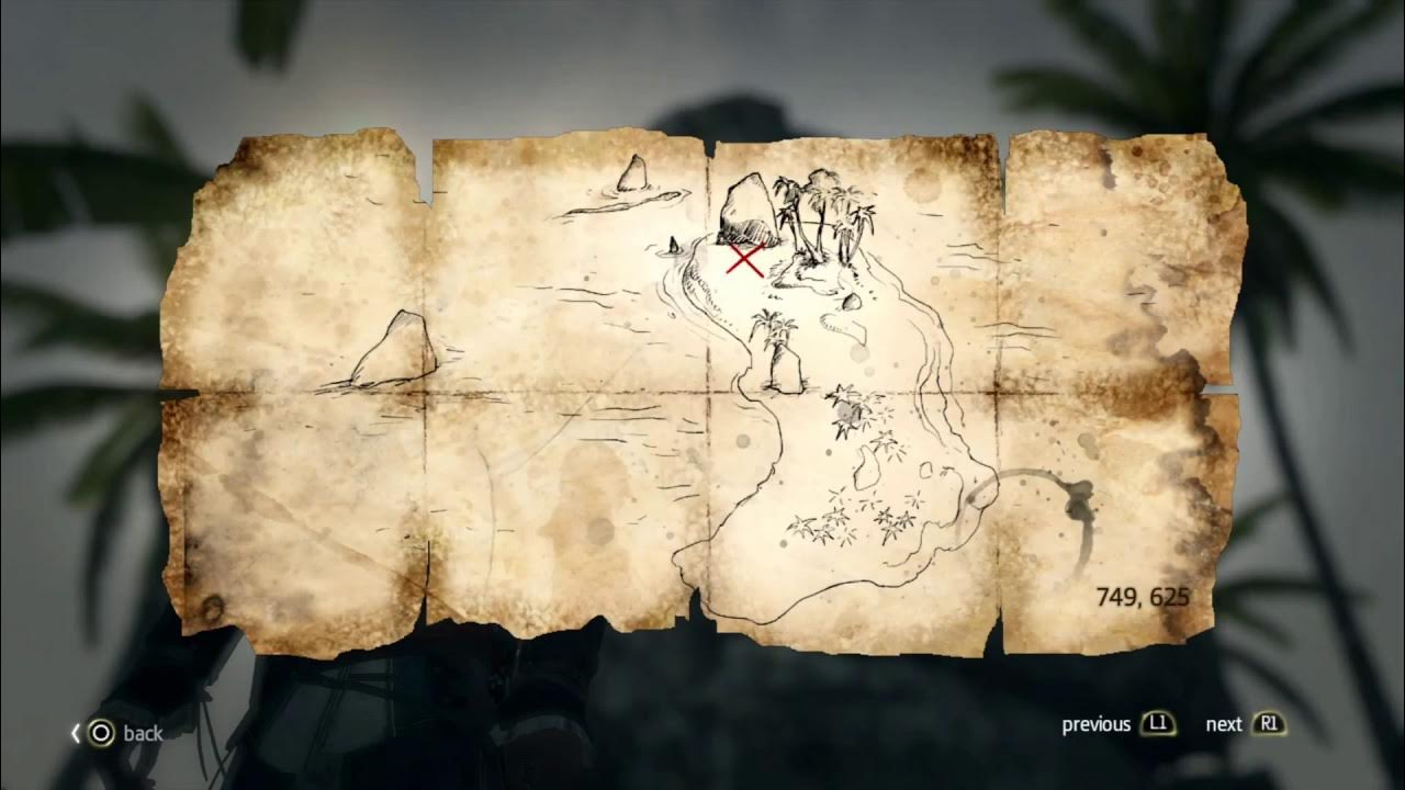 ASSASSIN'S CREED 4 BLACK FLAG Treasure Map 749, 625 PS4 PRO YouTube