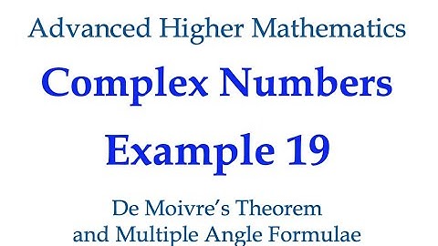 Example 19 : De Moivre