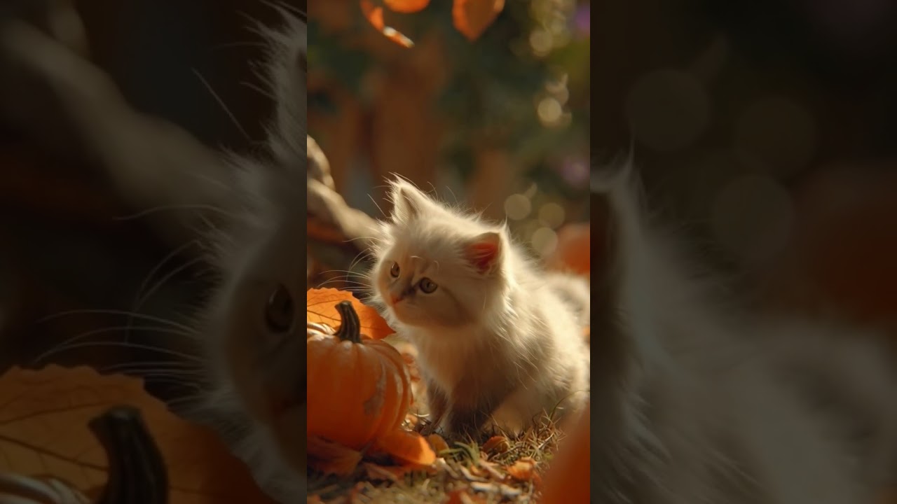 Purr-fect fall, paws and pumpkins. 