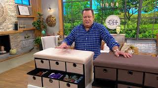 Periea Collapsible Multi-Use Storage Ottoman with Drawers on QVC