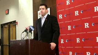 Rutgers AD Tim Pernetti addresses the media regarding head coach Greg Schiano's departure