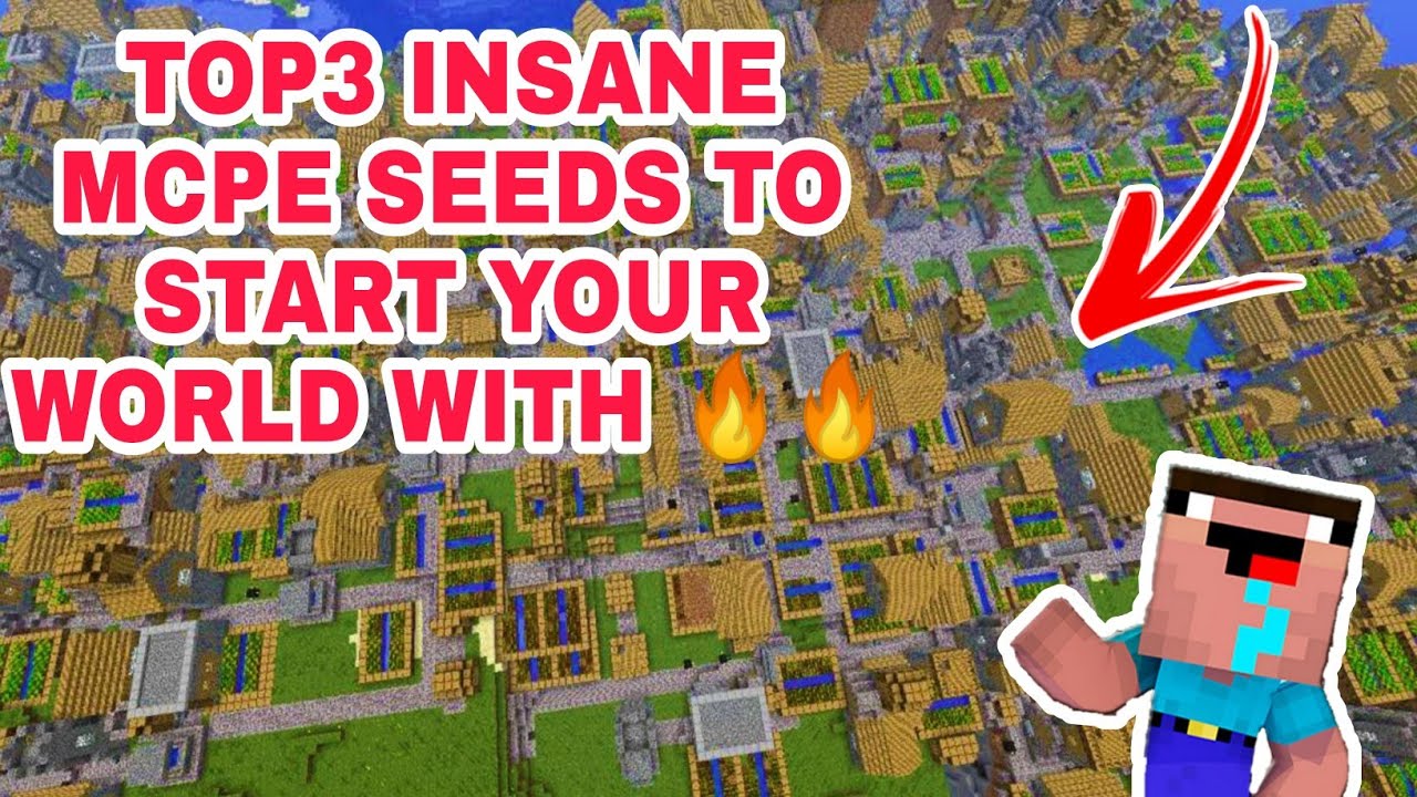 Top 3 insane Minecraft pe seeds to start your world with 🔥🔥 top mcpe