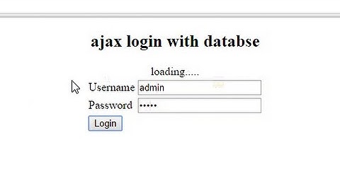 Ajax Login with PHP MySQL