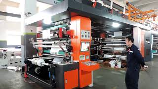 Impresora flexográfica tipo tambor central con bolsa de plástico de seis colores