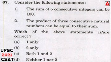 The Sum Of 5 Consecutive Integers Can Be 100 | The Product Of Three Consecutive Natural Numbers