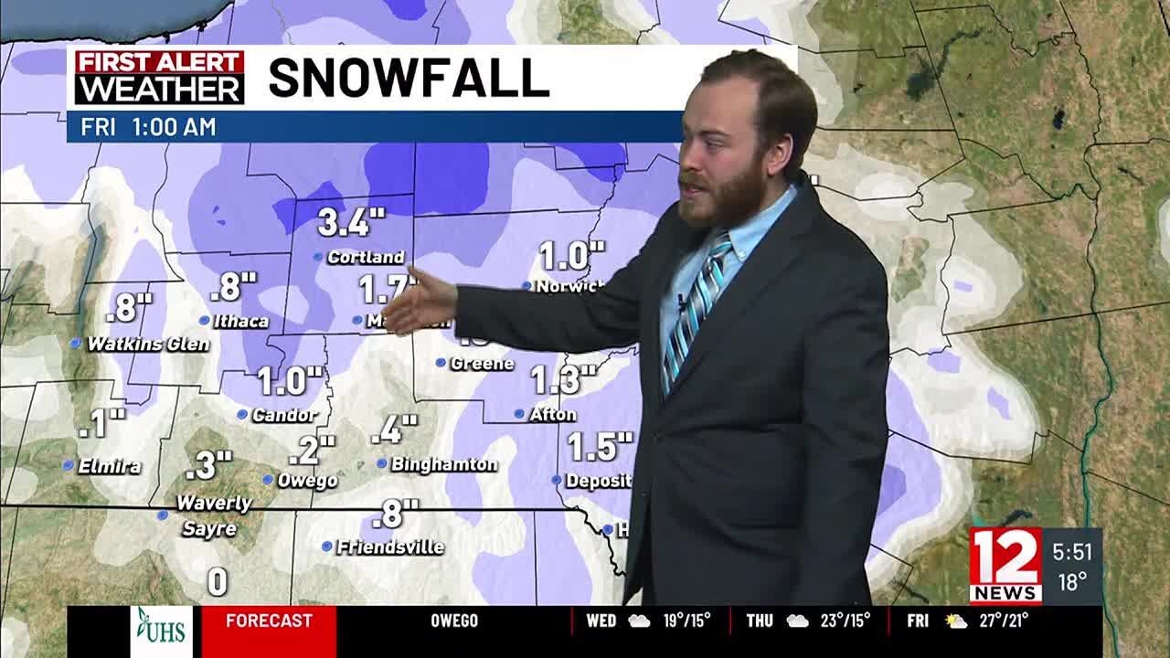FIRST ALERT WEATHER DAY: Cold, wind and snow continue for today - YouTube