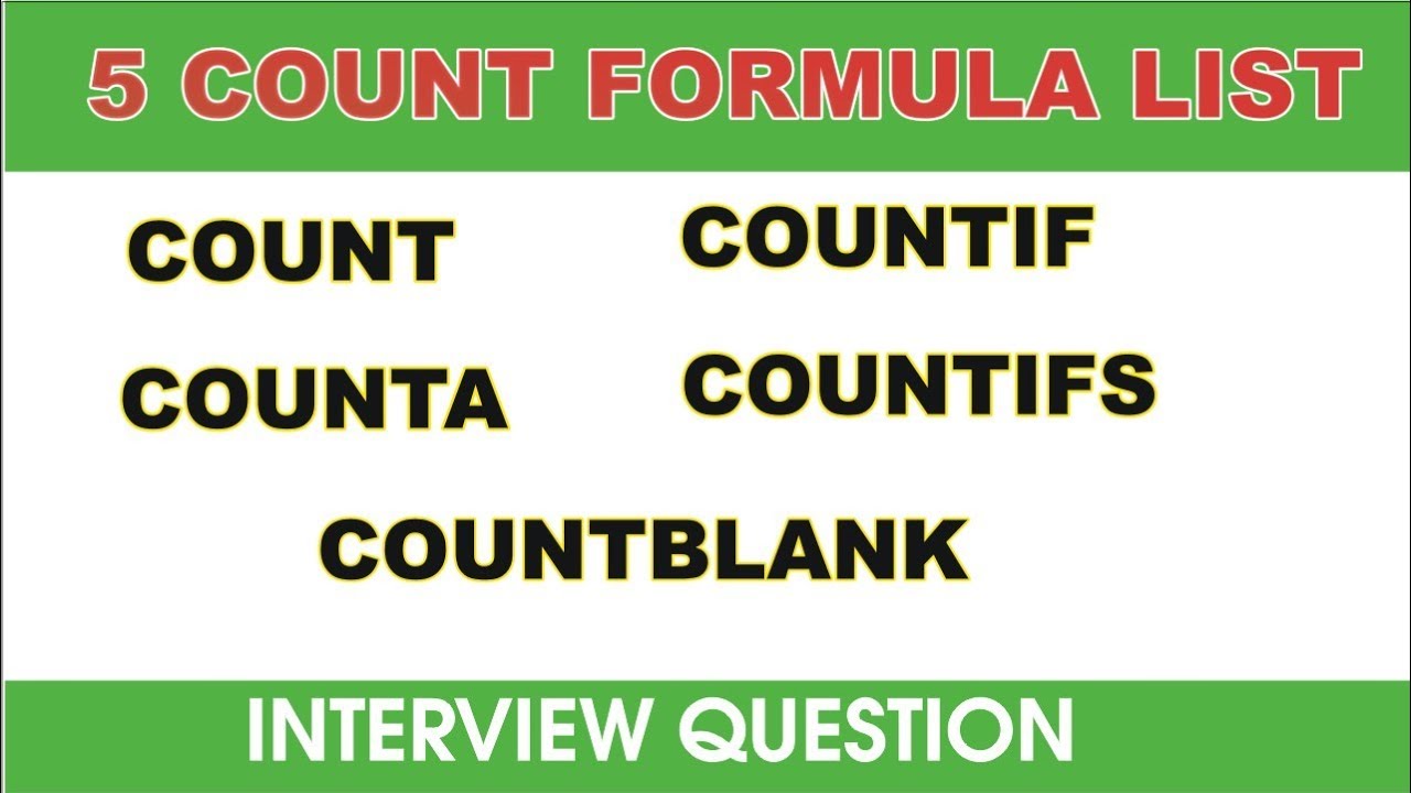Excel All Count Formula Explained|Count,Counta,Countblank,Countif,Countifs|with Example|