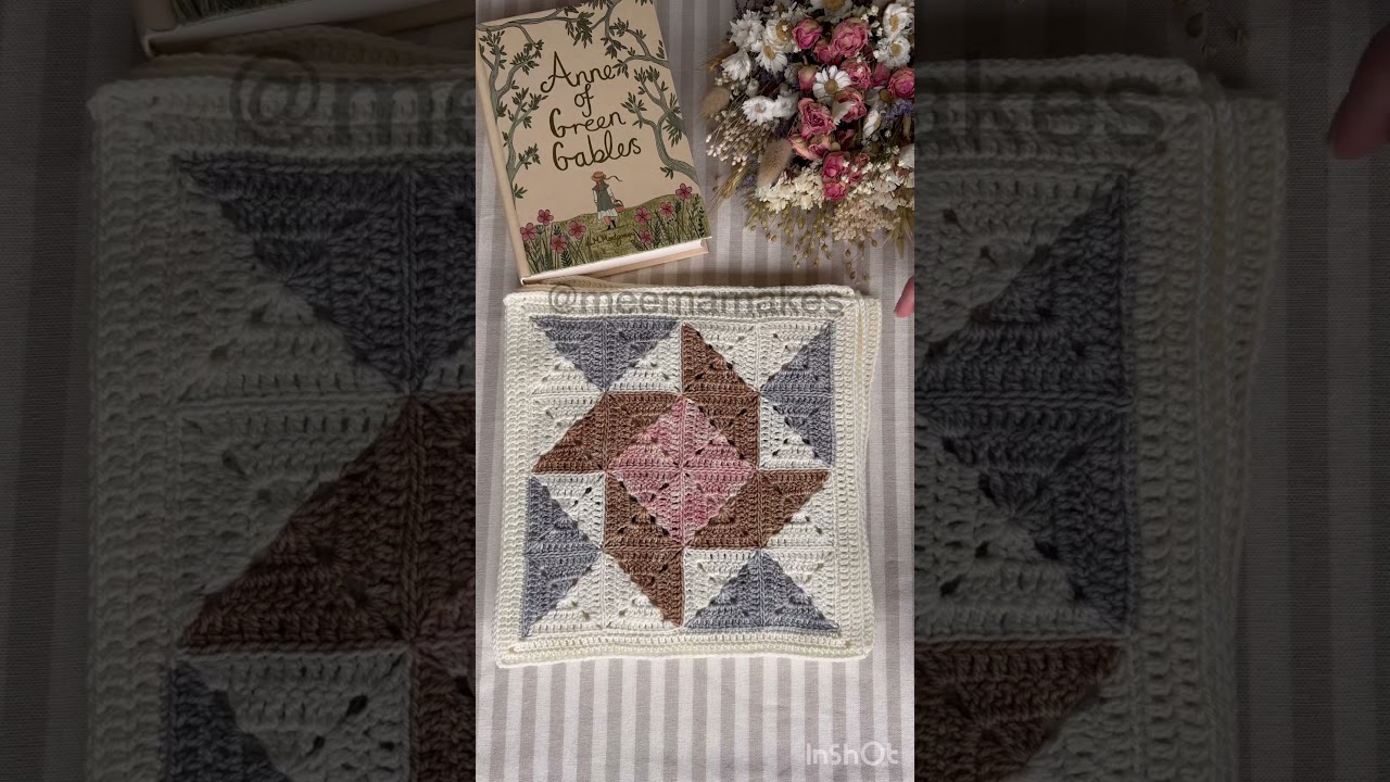My favourite crocheted quilt blocks ❤️ #crochetblanket #grannysquare