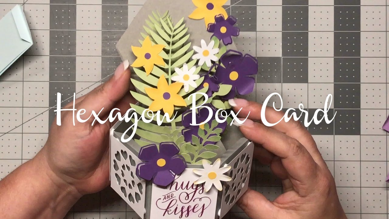 Download Hexagon Floral Box Card Free Svg File Youtube Box Cards Tutorial Pop Up Card Templates Pop Up Box Cards