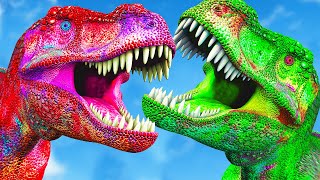 NEW! Jurassic World Dinosaurs! T-REX, Indominus Rex, &amp; Jurassic World Evolution Dinosaurs Battle! 🌎