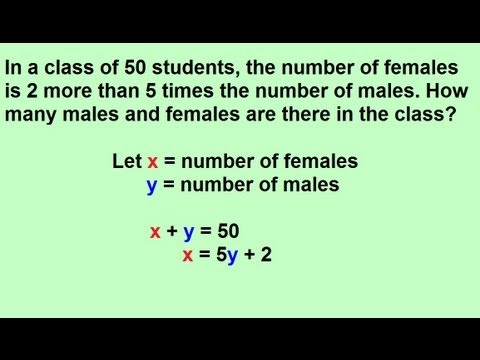 Algebra - Solving Word Problems With Two Variables (2 Of 5) - Youtube