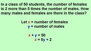 Algebra - Solving Word Problems With Two Variables (2 Of 5) - Youtube