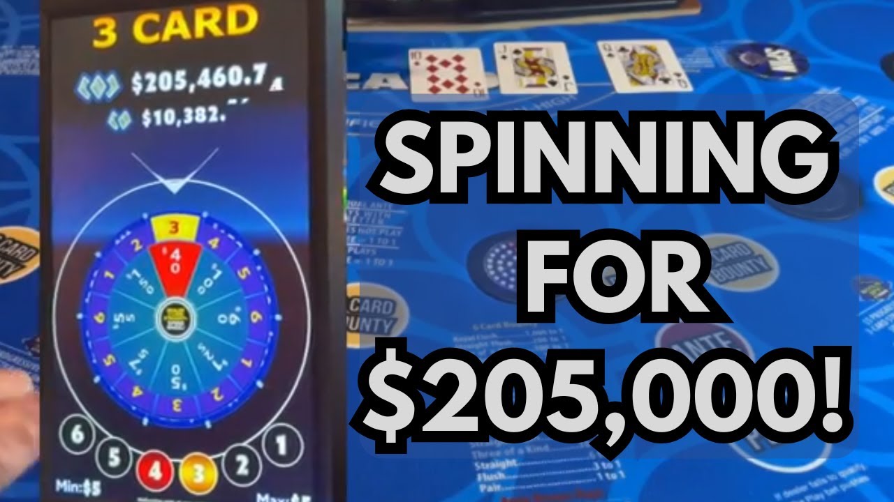3 CARD POKER in LAS VEGAS! SPINNING THE WHEEL FOR OVER $205k!!! 🍀