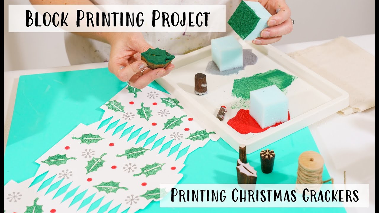 Printing Your Own Christmas Cracker - Block Printing Project - The Arty Crafty Place