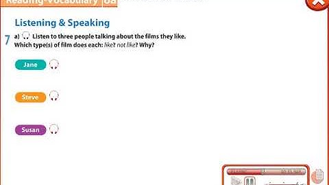 Excel 7 module 6 p65 ex 7 Listening Jane, Steve, Susan about films