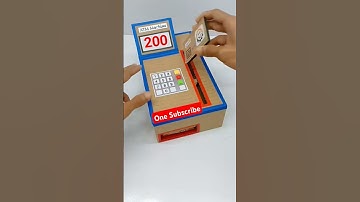 ATM Machine बनाओ || How to make ATM Swipe Machine using Cardboard with Card #shorts #trending