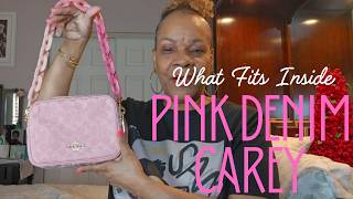 What Fits Inside Pink Denim Carey        #coachoutlet #pinkdenim
