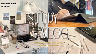 Vlog 37;study vlog🪡| อ่านหนังสือที่คาเฟ่🫓,unboxing,do homework,online classes🤍➰ / #kaisom /