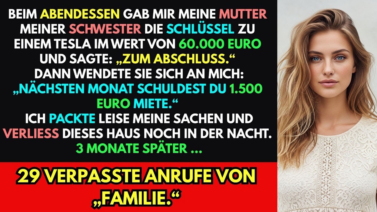 Meine Schwester bekam ein Auto zum Abschluss.Ich bekam die Miete. Ich ging–jetzt flehen sie mich an…