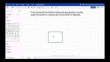 Shortcut - Clone draw.io shapes and set axis to be aligned horizontally or vertically