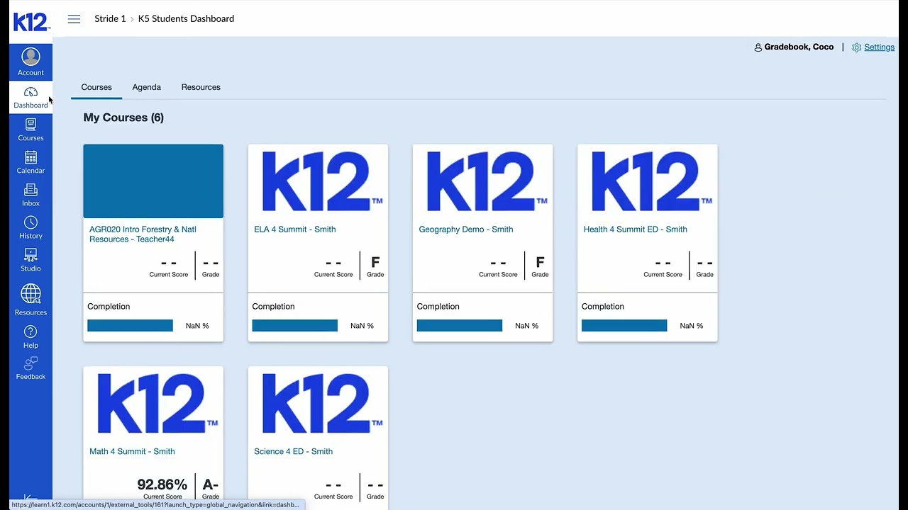 K12 School K5 Student Dashboard Overview Video