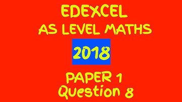 Edexcel AS Level Maths June 2018 Paper 1: Pure Maths Walkthrough Q8: Minimising With Differentiation