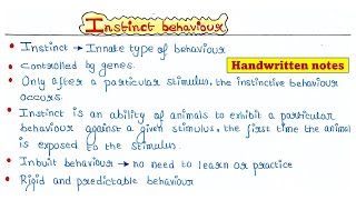 Instinct behaviour | Ethology