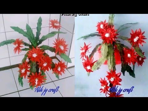  Cara  membuat bunga  Wijaya  Kusuma  dari plastik kresek How 