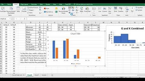 Create a double bar histogram in Excel