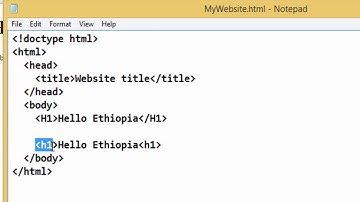 HTML tutorial in Amharic - Part 2 How to write HTML code