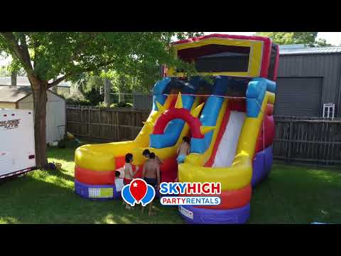 16ft Junior Double Lane Water Slide Wet Or Dry Rental In Houston Austin Dallas Across The USA