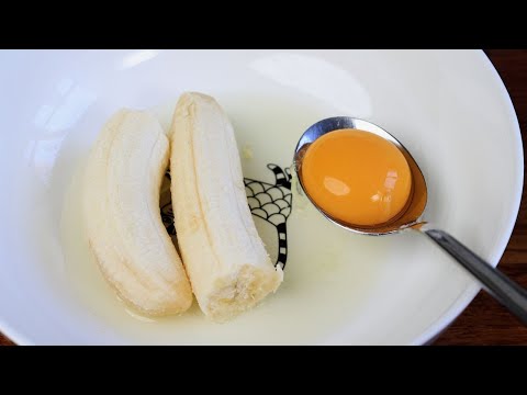 Add 1 egg to 1 banana! Quick breakfast in 5 minutes. Simple and delicious