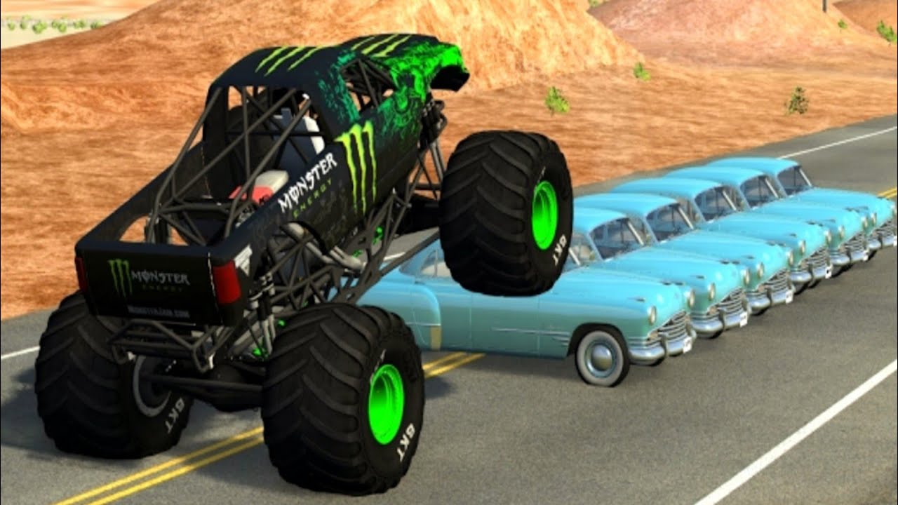 Monster Truck Vs Cars BeamNG.Drive YouTube