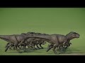 Man Eater Dinosaur Animal Stampede Green Screen |  Man Eater Dinosaurs Running in One Frame