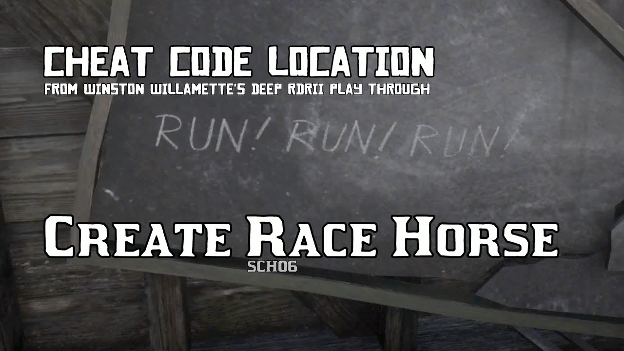 Create Race Horse - Cheat Code Location [RDRII] - YouTube
