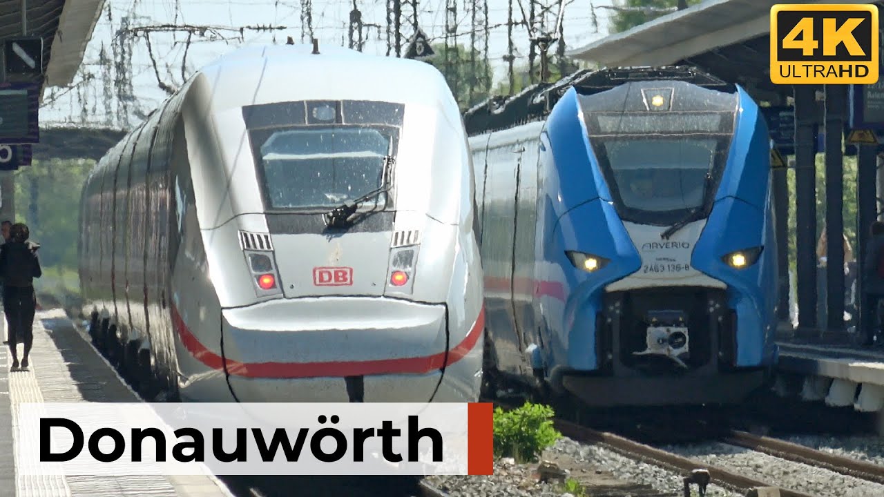 Donauwörth Bahnhof 10.05.2025 - Vielfältiger Regionalverkehr, abgestellte Züge & Bauzugdurchfahrt