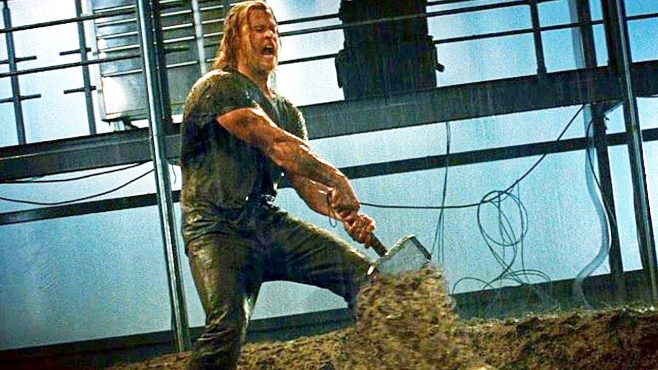 Thor Pulling Rope Thor Tries To Lift His Hammer Scene Movie CLIP - YouTube