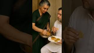 Rahul Gandhi And Indra Gandhi Doing Lunch At Home