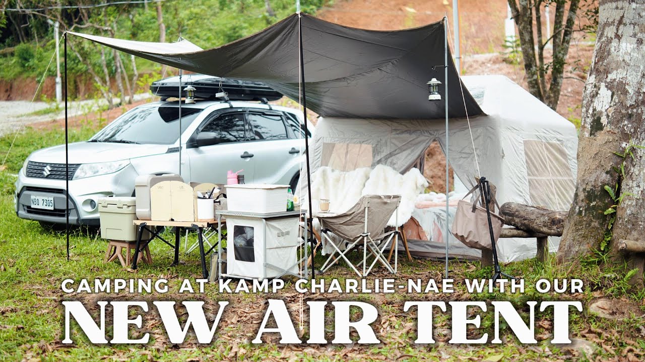 CAMPING WITH OUR NEW AIR TENT AT KAMP CHARLIE-NAE, PANGIL LAGUNA [4K]